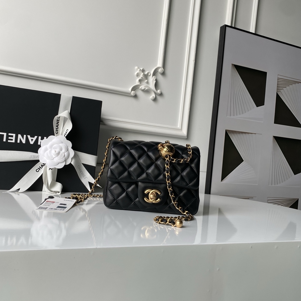 Chanel Mini Flap Bag with Top Handle & Ball